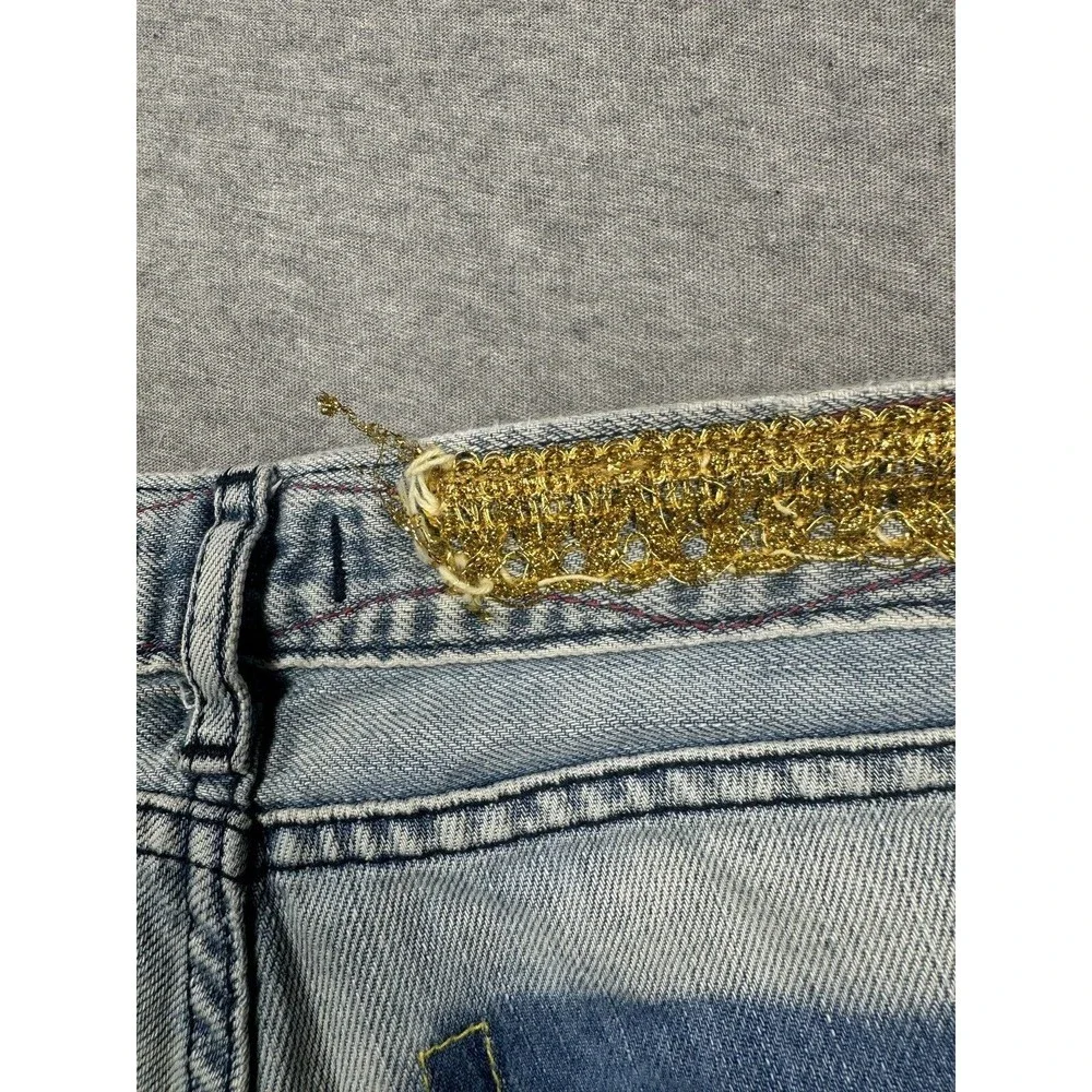 DOLCE AND GABBANA Jeans Designer Floral Embroidered Y2K Distressed Measure 26x30 - Picture 5 of 14